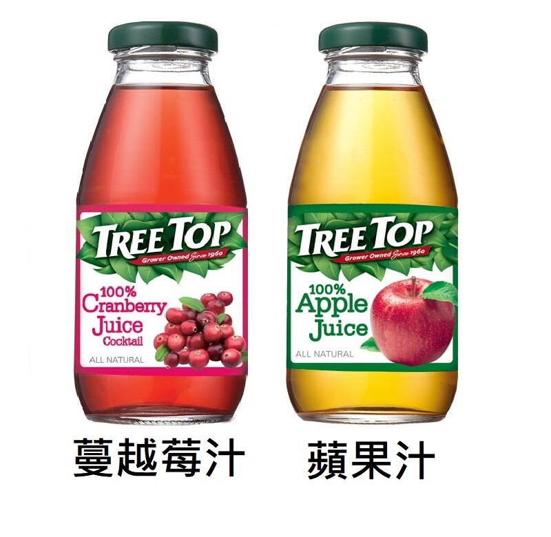 免運費 Tree Top 樹頂100 純蘋果汁綜合蔓越汁300mlx24瓶 箱購 玻璃瓶 生活市集