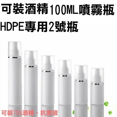 2號HDPE 100ML 抗菌噴霧瓶/酒精瓶/乾洗手空瓶/乳液空瓶子/霧噴瓶/抗菌乾洗手空瓶