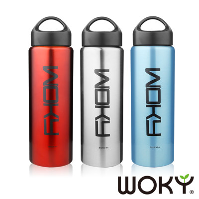 【WOKY沃廚】瘋時尚316不鏽鋼運動保溫瓶750ML(3色可選) (2.2折)