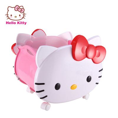 【成長天地】Hello Kitty 造型玩具收納籃 附輪及把手設計 方便推拉 (6.6折)