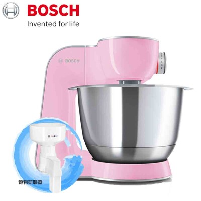 (穀物研磨組)【BOSCH 博世】精湛萬用廚師機 MUM58K20TW 櫻花粉 (8.6折)