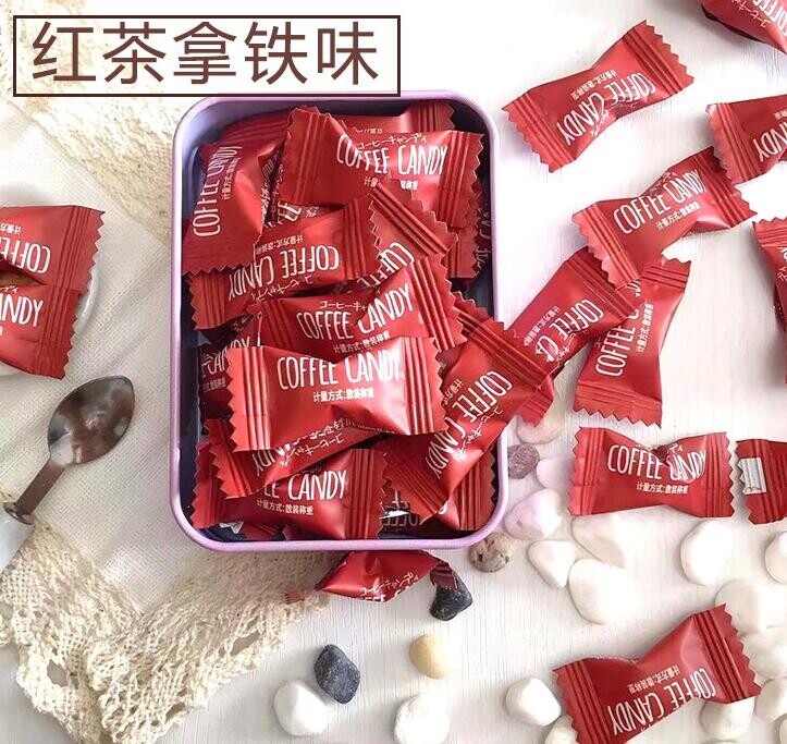 糖花順咖啡糖500克可嚼咖啡豆7種口味任選 松果購物