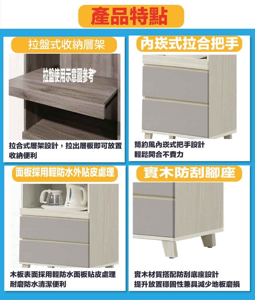 綠家居】泰勒曼2尺雙拉盤二抽電器櫃/高餐櫃－ 松果購物STAGE