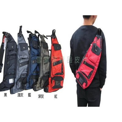 ~雪黛屋~SPYWALK單肩後背包酷造型多袋口百搭萬用防水尼龍布+皮革材質中型容量外出休閒上班上學 (10折)