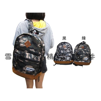 ~雪黛屋~SPYWALK後背包中容量防水尼龍布+麡皮材質可放A4資夾電腦外出休閒上班上學014-S6 (10折)