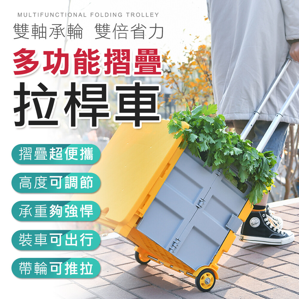 福利品 日本dsk Pig 保冷折疊購物車 熱情紅 大地棕 手拉車 買菜車 購物車 附提把 松果購物