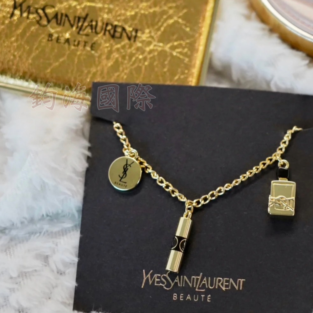 YSL Saint Laurent專櫃超級VIP限量2023吊墜手鍊-金