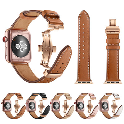 適用蘋果手錶錶帶新款5代apple watch智慧手錶1/2/3/4代iwatch 4代腕帶皮質金屬 (5折)