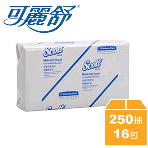 【可麗舒】28620 專利鎖水擦手紙 (250抽×16包/箱)