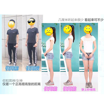 減震透明矽膠五層增高鞋墊1雙 (4.1折)