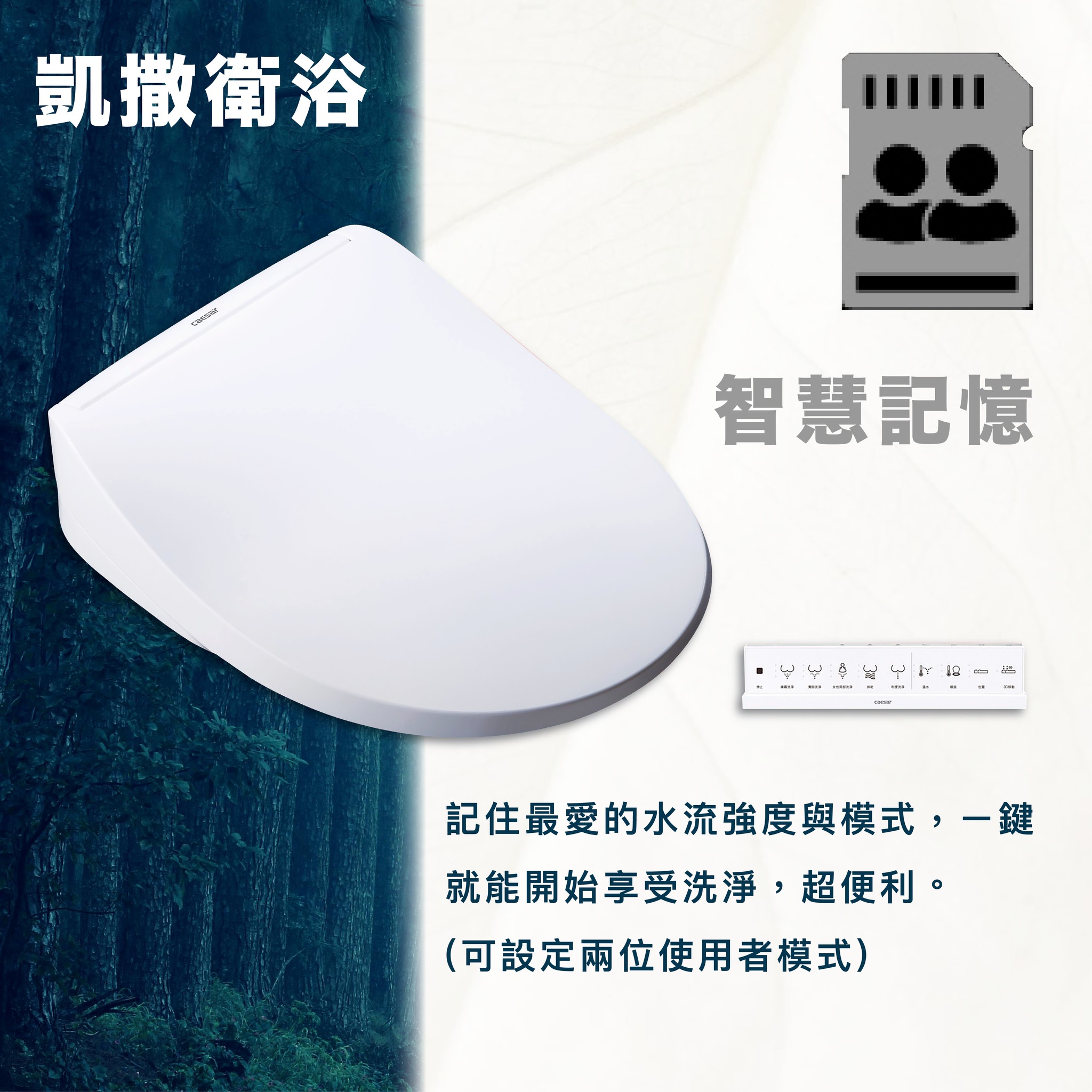 【CAESAR 凱撒衛浴】瞬熱式免治 easelet逸潔電腦馬桶座-TAF220