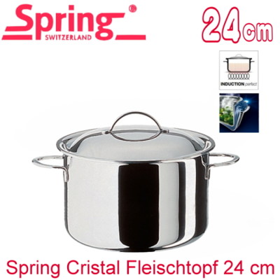 【Spring】CRISTAL多層複合金高身雙耳燉鍋-24cm(8554-24) (9折)