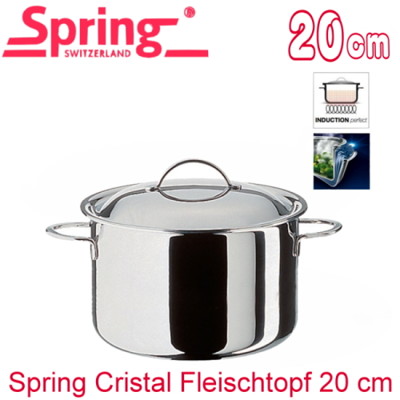 【瑞士Spring】CRISTAL複合金高身雙耳湯鍋-20cm(8554-20) (9折)