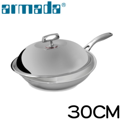 《armada》菁英5層316不鏽鋼複合金瑞士單柄炒鍋30cm (6折)