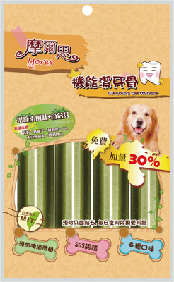 【Mores】摩爾思機能潔牙骨 夾鏈袋裝-葉綠素+苜蓿芽 3種規格 (6.7折)