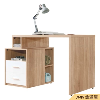 105-125cm辦公電腦桌L型【金滿屋】學生書桌 工業風工作桌 書櫃型書桌 書桌加書櫃-J470- (6.9折)