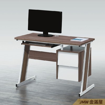 105cm辦公電腦桌L型【金滿屋】工業風工作桌 書櫃型書桌 書桌加書櫃 G762-4 - (5.5折)