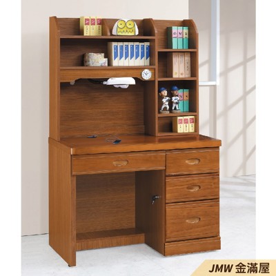 105cm辦公電腦桌L型【金滿屋】工業風工作桌 書櫃型書桌 書桌加書櫃 G781-7 - (7折)