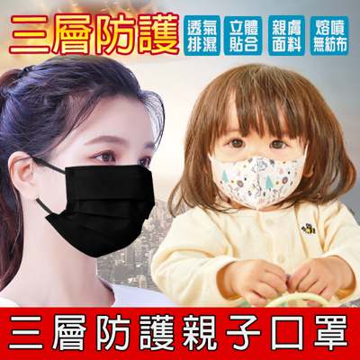 【口罩超殺價】歐盟CE認證三層防護熔噴布口罩(成人平面/兒童平面/兒童3D多色多款可任選)