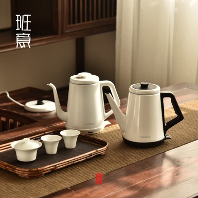 北歐歐慕電熱水壺茶道極簡燒水壺快速煮水壺304不銹鋼隨手泡茶壺1入 - (10折)