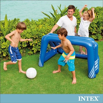 【INTEX】兒童足球充氣玩具/水上手球網(58507)+LIFECODE 110V幫浦 (7.4折)