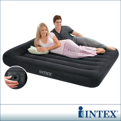 【INTEX】舒適型內建電動幫浦充氣床墊-雙人寬137cm-有頭枕 (66776) (6.9折)
