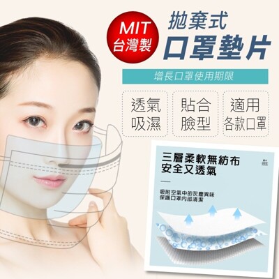 【 小魚創意行銷】台灣製造防潑水防飛沫口罩墊片(50張/袋) (6.6折)