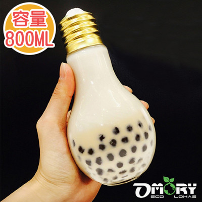 【OMORY】創意燈泡造型玻璃水杯-800ml (3折)
