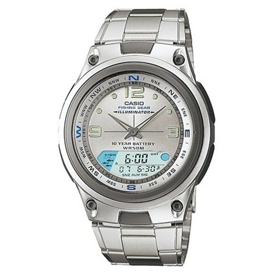 【CASIO】10年電力海洋型男不鏽鋼雙顯錶-銀面 (AW-82D-7A) (10折)