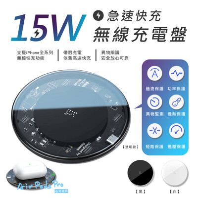 倍思 Baseus 15W快充 極簡無線充電盤 無線充 輕巧 智能 充電器 (5折)