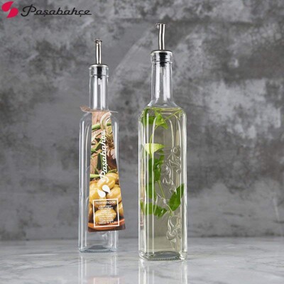 Pasabahce 500cc 歐式壓花油醋瓶 玻璃瓶 油醋罐 玻璃罐 (9.6折)