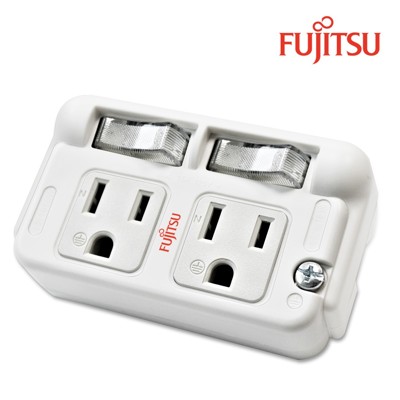 FUJITSU富士通 3孔2座2切 電源轉接壁插 PE2T220 (7.2折)