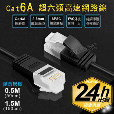 CAT6A【3米】極細型 10Gbps超高速 網路線 (5折)