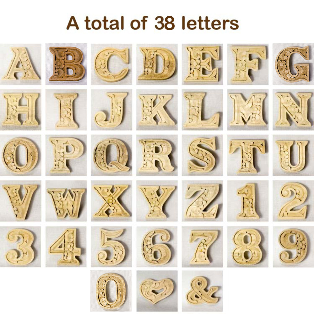 英文字母木雕英文字母 數字diy 原木英文字母雕刻英文字母英文字木製拼圖積木 6cm 松果購物 買不完的生活好物 Line購物