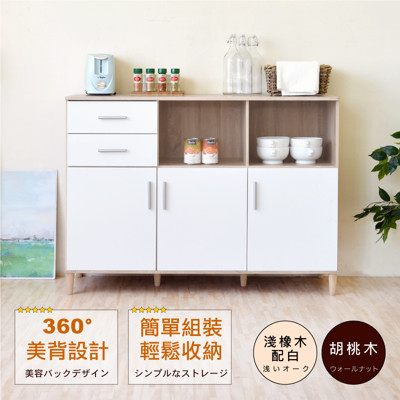 《HOPMA》典藏三門二抽廚房櫃/美背 (3.5折)