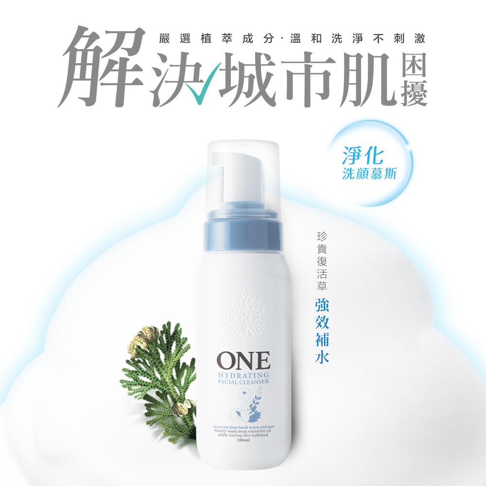 One 全面淨化洗顏慕斯系列 控油 保濕 180ml 松果購物