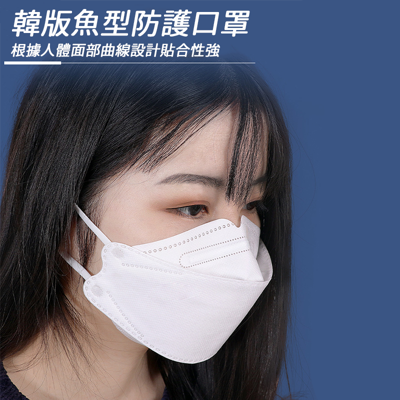 KF94立體成人口罩 黑色口罩 透氣 舒適 韓國口罩 3D立體口罩 成人口罩 魚型口罩 (0.2折)