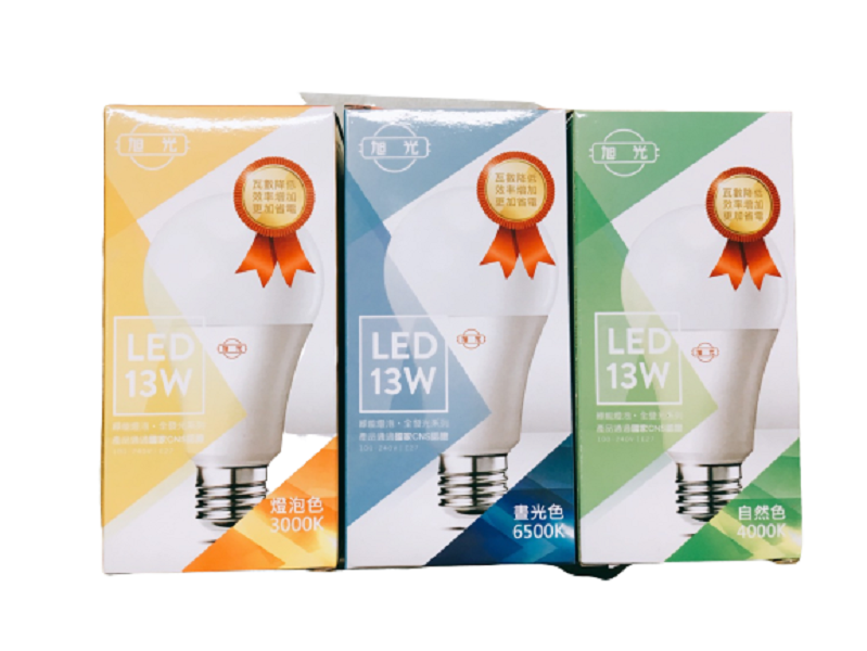 旭光13w Led E27 綠能燈泡 白光 自然光 黃光 松果購物