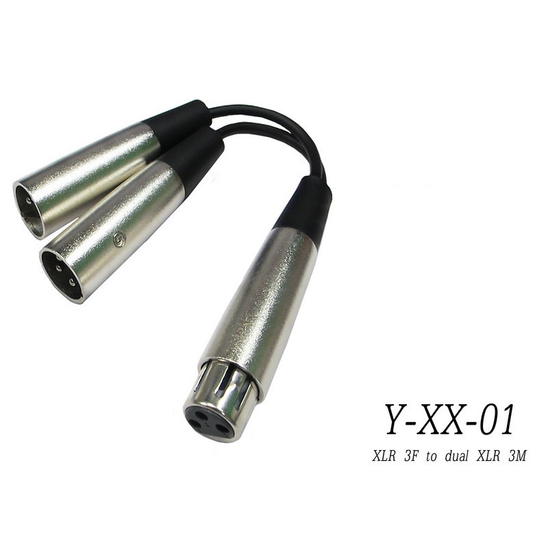 Stander Y-XX-01 XLR 母頭轉 兩個 XLR 公頭音源訊號分接線 麥克風分接線