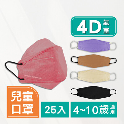 【適用4~10歲 兒童4D魚型 醫療口罩 25入】魚型口罩 淨新口罩 不沾唇 MIT台灣製造 雙鋼印 (3.9折)