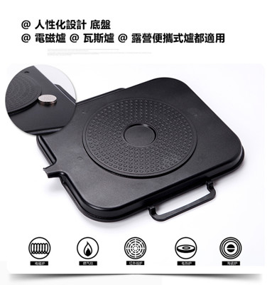 烤盤韓式麥飯石烤盤家用不粘無煙烤肉鍋商用鐵板燒燒韓式烤肉盤(電磁爐瓦斯爐通用)(AG92808)