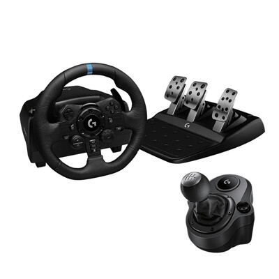【雙11限定】logitech 羅技《G923 賽車方向盤+排檔桿》(PS配置/支援 PS5) (8.4折)