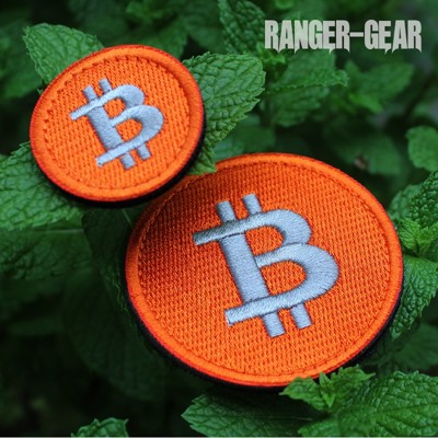 bitcoin比特金幣造形超細全刺繡魔術貼章個性創意臂章diy士氣補丁1入 (10折)
