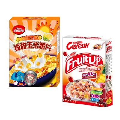 【喜瑞爾】香甜玉米脆片185g+蔓越莓果麥320g (7折)