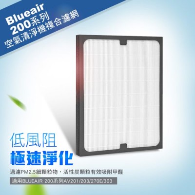 【Terzomen 特沃國際】副廠適用Blueair 空氣清淨機200系列高效複合式濾網 (9.3折)