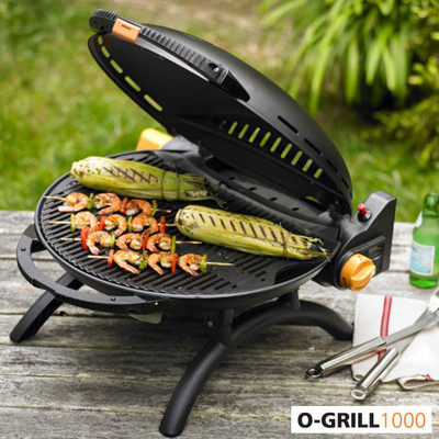 【O-GRILL】 1000 美式時尚可攜式瓦斯烤肉爐-個性黑 (7.3折)
