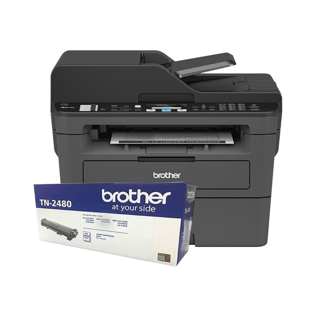 BROTHER MFC-L2715DW 黑白雷射自動雙面傳真複合機 搭一支TN-2480原廠碳粉匣 － 松果購物