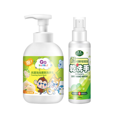 QQ Bubble 台灣製抗菌泡泡洗手乳洗手慕斯320ml+75%酒精乾洗手噴霧隨身噴瓶100ml (5.8折)