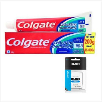 【Colgate 】三效合一牙膏(200g*6)+REACH牙線*3 (9.2折)