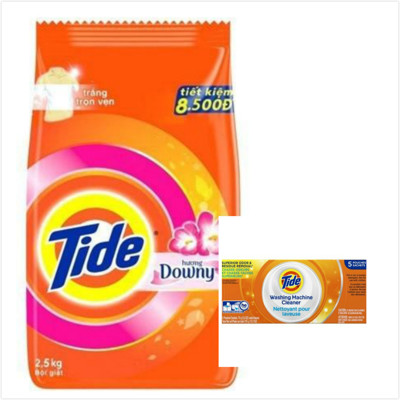 【Tide】洗衣粉-含Downy(2.5kg*1)+洗衣槽洗潔劑(75g*5/盒) *1 (6.4折)